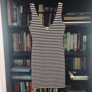 Bar III Black and White Striped Dress